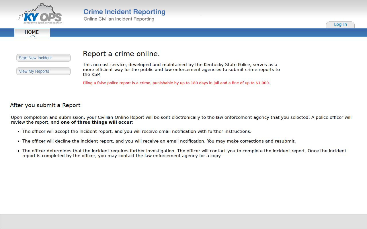 Webster County arrest records and KSP civilian reporting portal