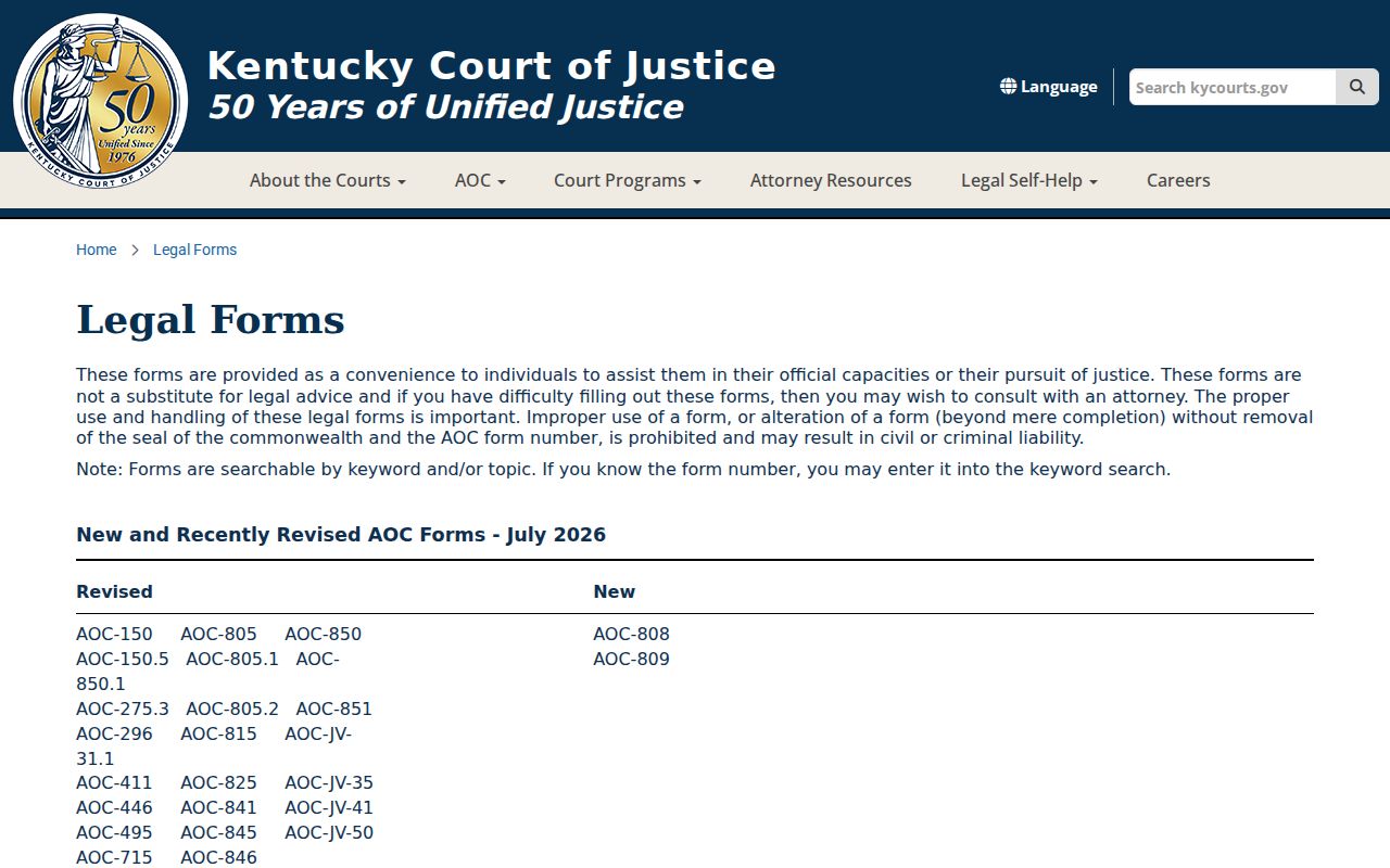 Webster County criminal court case forms in Kentucky catalog