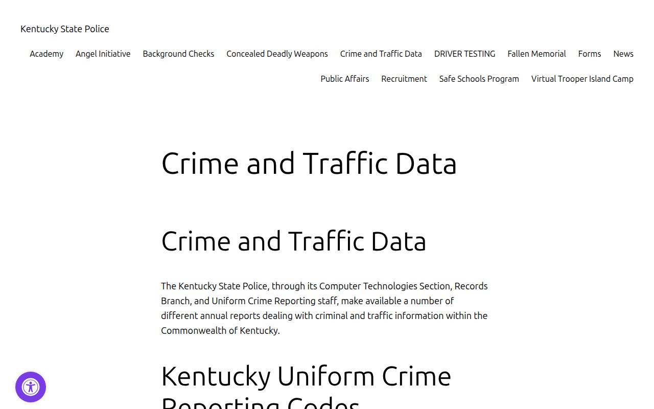 Providence criminal records source in Kentucky State Police crime data