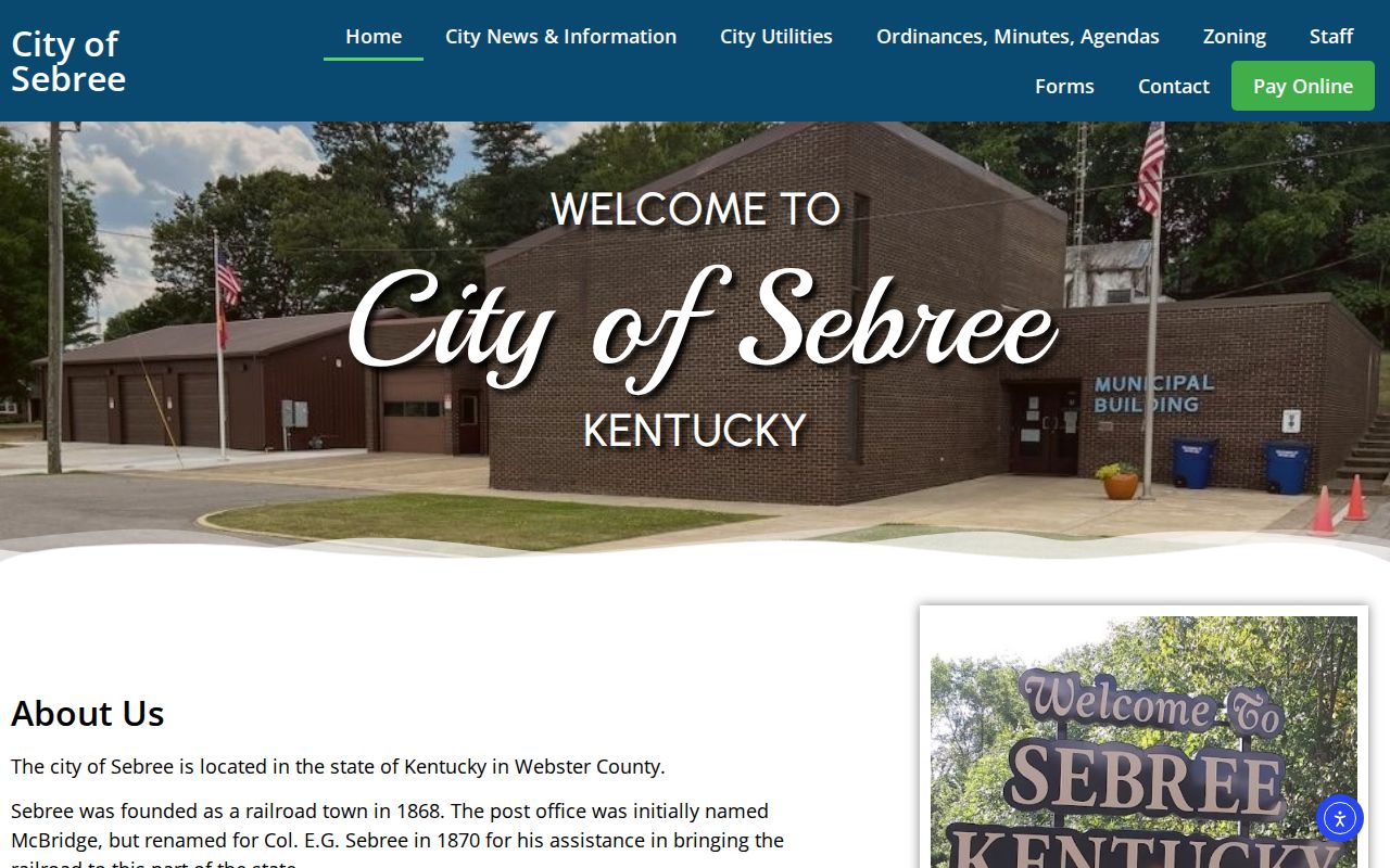 Sebree criminal records official city homepage